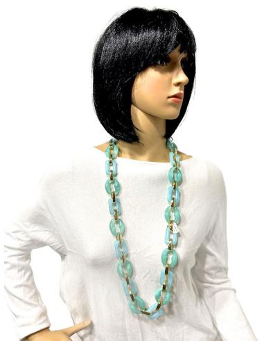 COLLARES LARGOS DE MUJER CON ESLABON CALABROTE AZULES TONO PASTEL