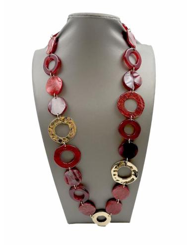 COLLARES DE BISUTERIA LARGOS EN TONOS ROJOS Y GRANATES