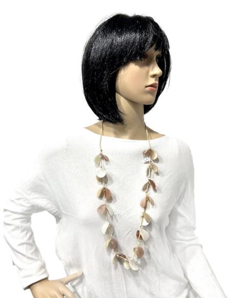 COLLARES BEIGE Y MARRON CLARO PARA LLEVAR LARGO O CORTO