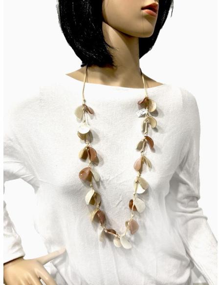 COLLARES BEIGE Y MARRON CLARO PARA LLEVAR LARGO O CORTO