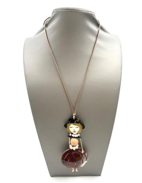 COLLARES ORIGINALES GRANATES LARGOS DE MUJER CON SOMBRERO