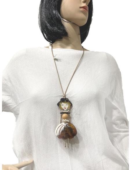 COLLARES ORIGINALES GRANATES LARGOS DE MUJER CON SOMBRERO