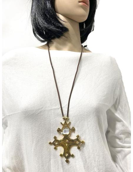 COLLARES CON CRUCES TUAREG DORADAS ESTILO TRIBAL UNISEX