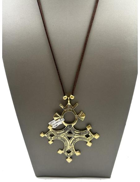 COLLARES CON CRUCES TUAREG DORADAS ESTILO TRIBAL UNISEX