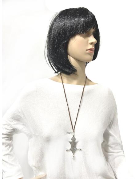 COLLARES CON CRUCES TUAREG PLATEADA ESTILO TRIBAL UNISEX