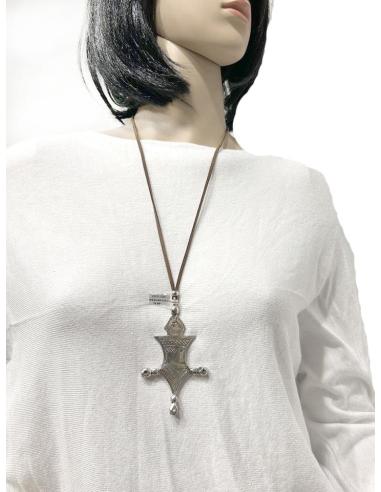 COLLARES CON CRUCES TUAREG PLATEADA ESTILO TRIBAL UNISEX