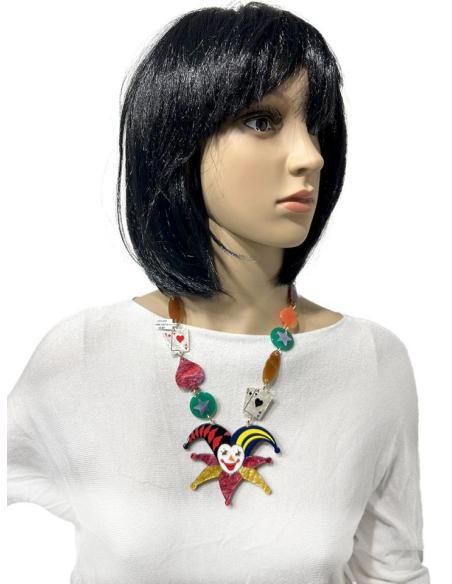 COLLARES DE COLORES CON ARLEQUIN Y AS DE CORAZON PARA UN LOOK UNICO