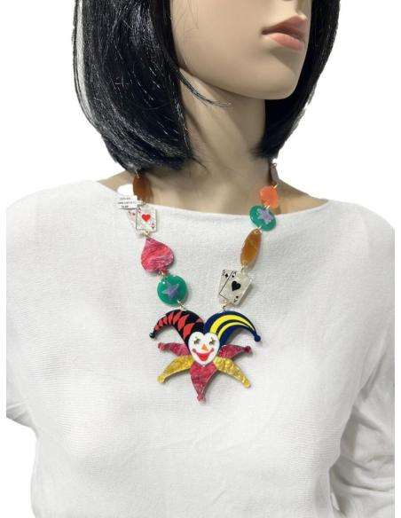 COLLARES DE COLORES CON ARLEQUIN Y AS DE CORAZON PARA UN LOOK UNICO
