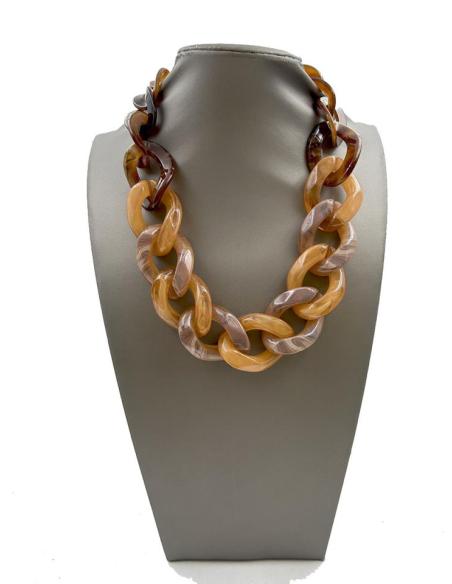 COLLARES MUJER DE ESLABONES GRANDES EN ESTE BONITO TONO ANARANJADO