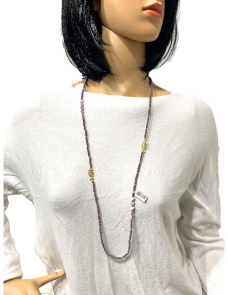 COLLARES MORADOS LARGOS FINITOS CON CORAZONES Y PECES