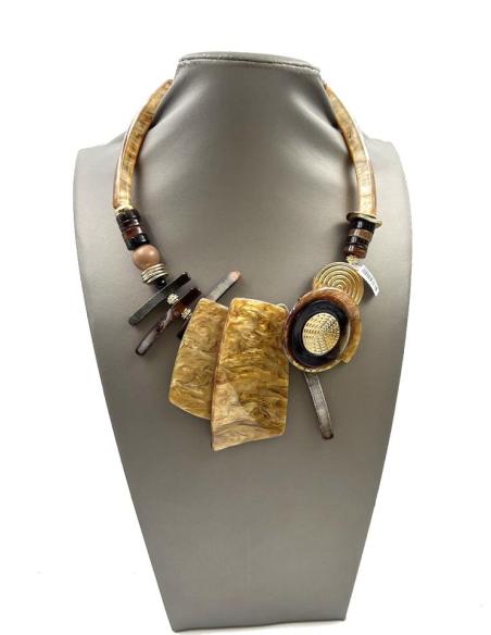 COLLARES ORIGINALES CON DISEÑO MODERNO TONO CAREY Y NEGRO