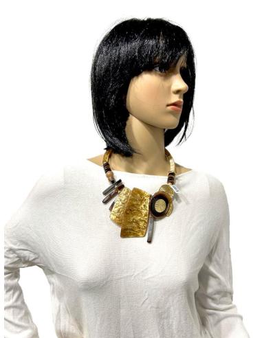 COLLARES ORIGINALES CON DISEÑO MODERNO TONO CAREY Y NEGRO