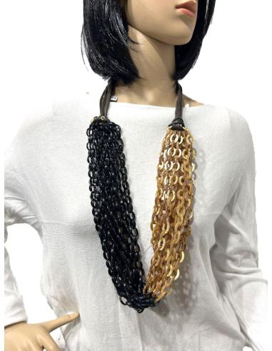 COLLARES ORIGINALES NEGROS Y CAREY INSPIRACION EN LA CULTURA AFRICANA