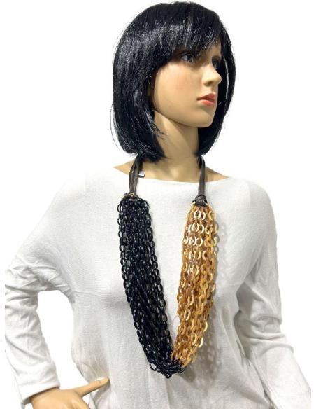COLLARES ORIGINALES NEGROS Y CAREY INSPIRACION EN LA CULTURA AFRICANA
