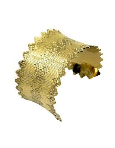 PULSERAS ANCHAS DORADAS BRAZALETE AJUSTABLE CON GRABADO