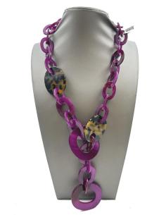 COLLARES MORADOS DE MODA LARGOS CON DETALLE ANIMAL PRINT