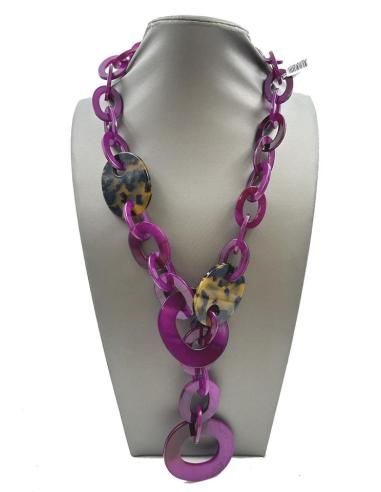 COLLARES MORADOS DE MODA LARGOS CON DETALLE ANIMAL PRINT