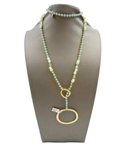 COLLARES LARGOS VERDE AGUA PARA ANIMAR PRENDAS DE VESTIR