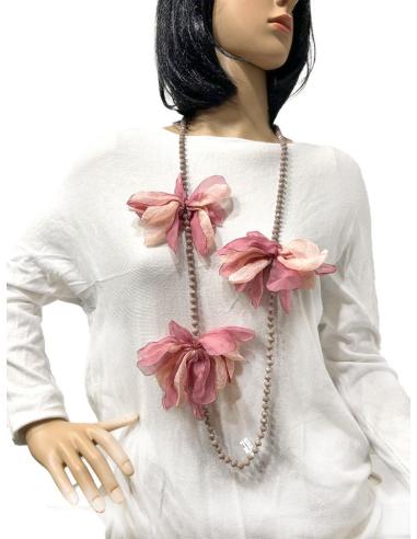 COLLARES ROSAS MUY BONITOS PARA LLEVAR LARGO O CORTO
