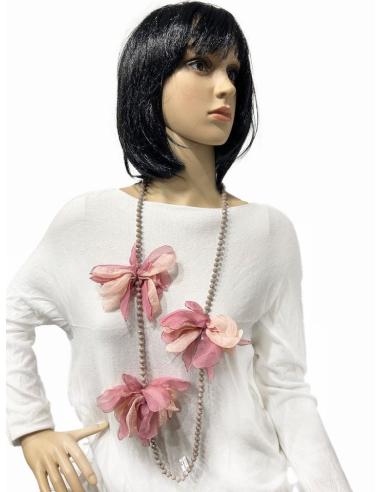 COLLARES ROSAS MUY BONITOS PARA LLEVAR LARGO O CORTO