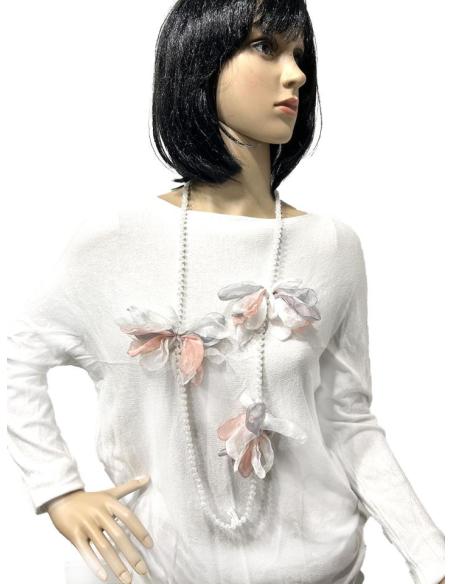 COLLARES BLANCOS MUY BONITOS PARA LLEVAR LARGO O CORTO