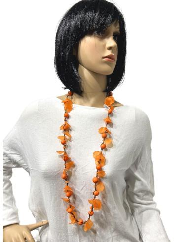 COLLARES NARANJAS LARGOS MUY ORIGINALES PARA UN LOOK VISTOSO