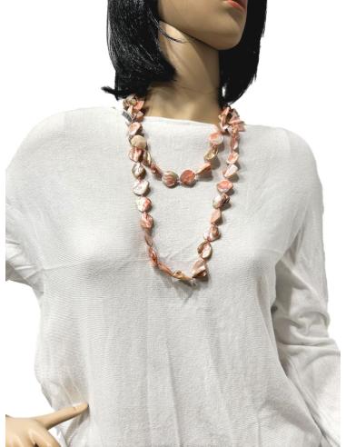 COLLARES CORAL DE NACAR PARA LLEVAR LARGO O CON DOBLE VUELTA