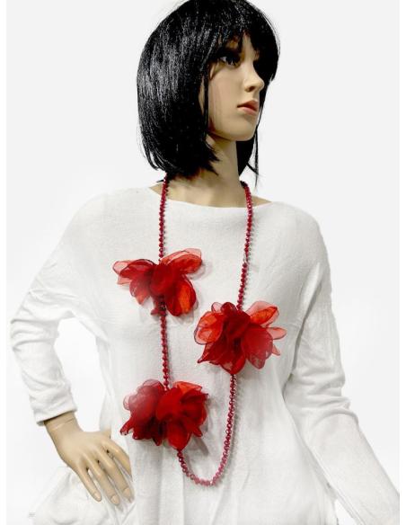 COLLARES ROJOS MUY BONITOS PARA LLEVAR LARGO O CORTO