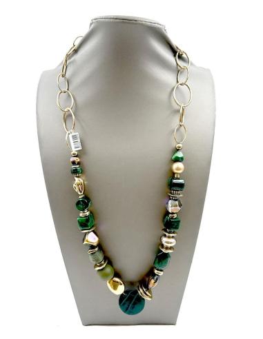COLLARES MUJER VERDES Y DORADOS PARA ADORNAR PRENDAS