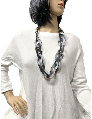 COLLARES MUJER NEGROS Y GRISES DE ELSABON GRANDE DE MODA