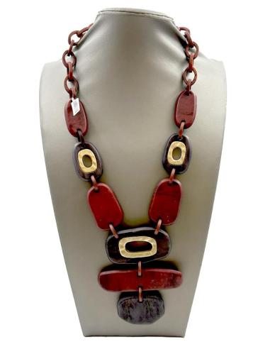 COLLARES ORIGINALES GRANATES DE ESTILO TRIBAL IMITACION MADERA