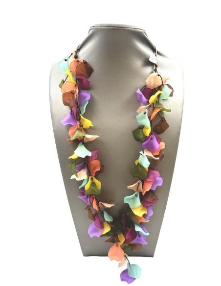 COLLARES LARGOS ORIGINALES CON PETALOS MULTICOLOR QUE ADEMAS NO PESA
