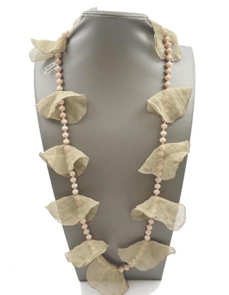 COLLARES BEIGE LARGOS BONITOS PARA LLEVAR LARGO O CORTO