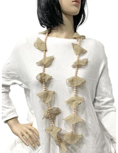 COLLARES BEIGE LARGOS BONITOS PARA LLEVAR LARGO O CORTO