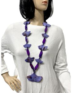 COLLARES MORADOS LARGOS DE ESLABONES Y HOJAS GINKGO BILOBA 2
