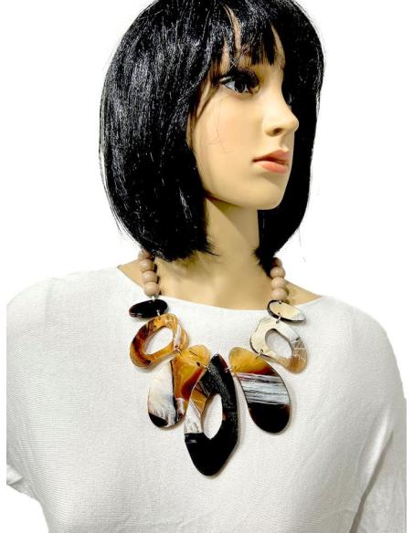 BONITOS COLLARES CORTOS EN TONOS MARRONES Y CARAMELO
