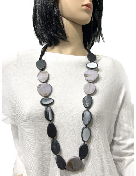 COLLARES NEGROS Y GRISES LARGOS PARA LLEVAR CON TODO