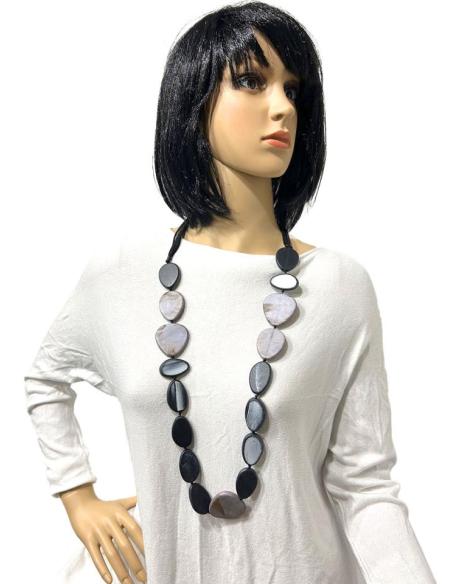 COLLARES NEGROS Y GRISES LARGOS PARA LLEVAR CON TODO