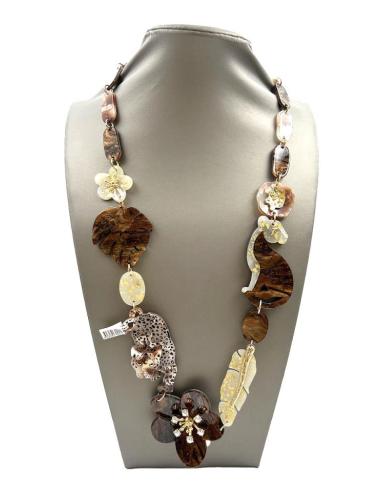 COLLARES MARRONES TONO CAREY CON BONITOS LEOPARDOS