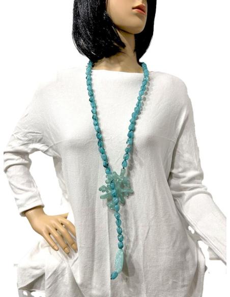COLLARES VERDE MAR LARGOS CON RAMITA DE CORAL MUY VISTOSOS