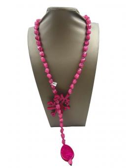 COLLARES FUCSIAS LARGOS CON RAMITA DE CORAL MUY VISTOSOS