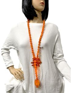 COLLARES NARANJAS LARGOS CON RAMITA DE CORAL MUY VISTOSOS 2
