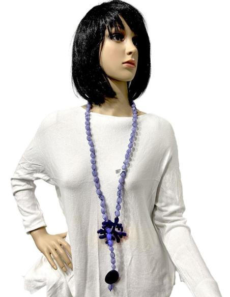 COLLARES MORADOS LARGOS CON RAMITA DE CORAL MUY VISTOSOS
