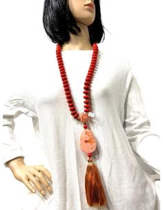 COLLARES ROJOS LARGOS TIPO ROSARIO PARA CREAR UN LOOK UNICO 2