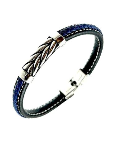 PULSERAS HOMBRE AZULES MARINO Y TRENZA EN ACERO LINEA ACTUAL