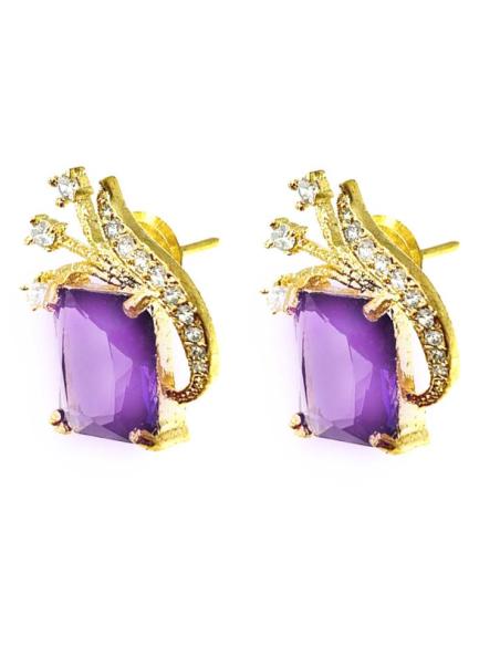 PENDIENTES PEQUEÑOS MORADOS ESPECIAL MADRINAS DE BODAS
