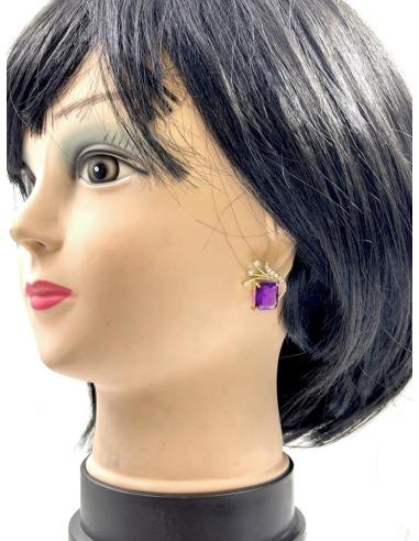 PENDIENTES PEQUEÑOS MORADOS ESPECIAL MADRINAS DE BODAS