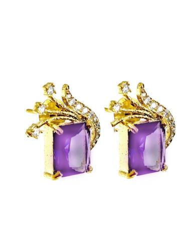 PENDIENTES PEQUEÑOS MORADOS ESPECIAL MADRINAS DE BODAS