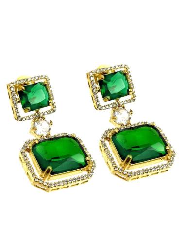 PENDIENTES LARGOS BODA VERDES ESMERALDA INSPIRACION JOYAS ART DECO