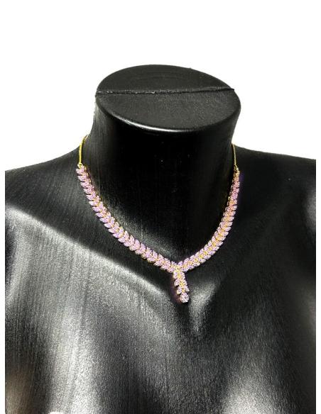 COLLARES MORADOS CON PENDIENTES A JUEGO ESPECIAL BODAS